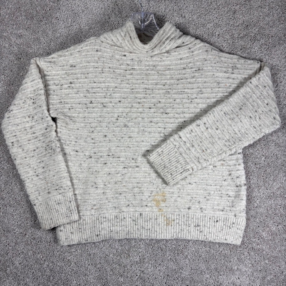 Madewell‎ Women Speckled Turtleneck Sweater Cream Multi Color Size M (READ)